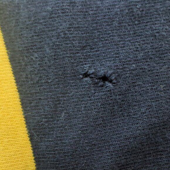 Polo Ralph Lauren Navy Yellow Stripe Rugby Shirt Boys Size XL - Picture 2 of 8